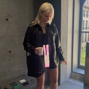 Babaton Black Faux Leather jacket